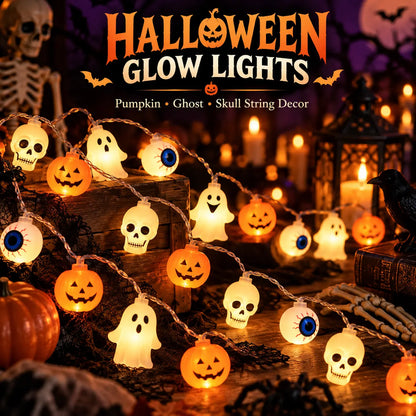 🎃👻 Halloween Character String Lights