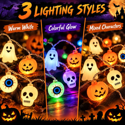🎃👻 Halloween Character String Lights