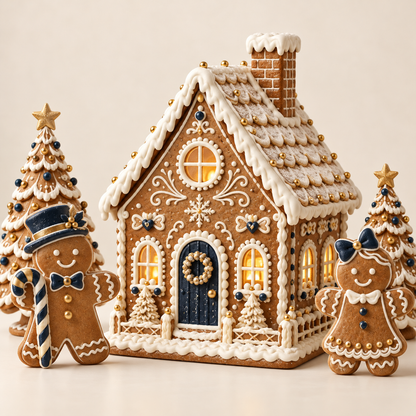 Gingerbread House Christmas Table Decor Set — hero concept image