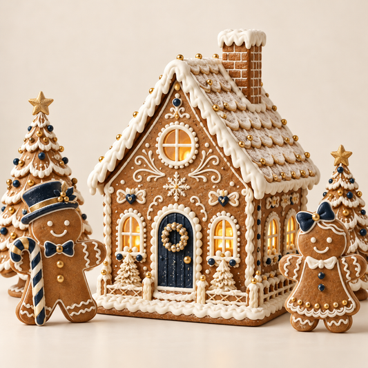 Gingerbread House Christmas Table Decor Set — hero concept image