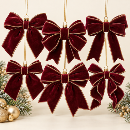 Velvet Bow Christmas Tree Ornament Set — hero concept image