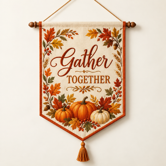Gather Together Fall Porch Banner — hero concept image