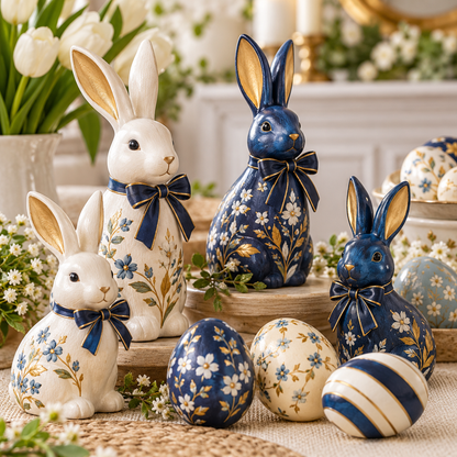 Pastel Easter Egg & Bunny Table Decor Set — detail concept image