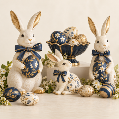 Pastel Easter Egg & Bunny Table Decor Set — hero concept image