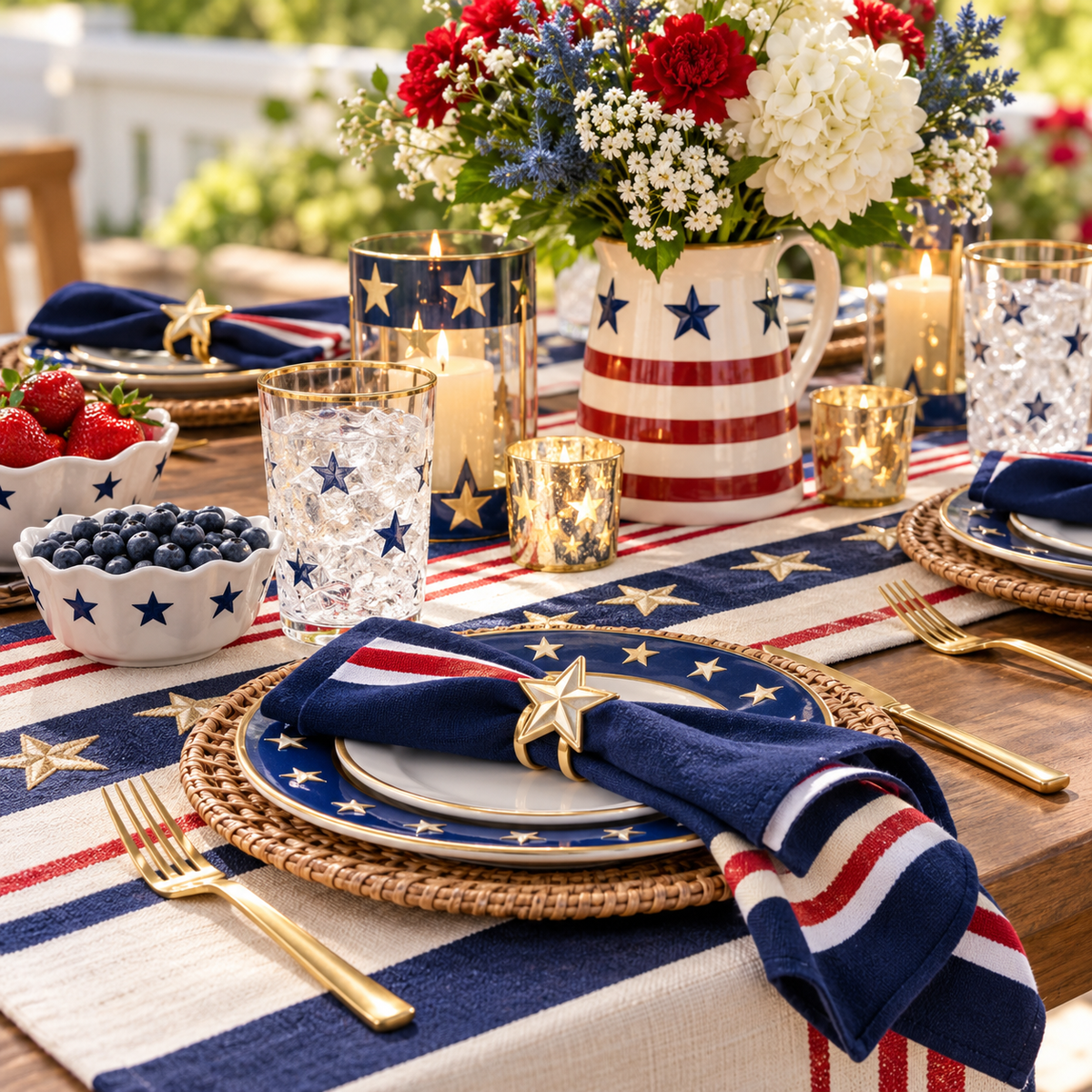 Patriotic Picnic Table Decor Set — detail concept image