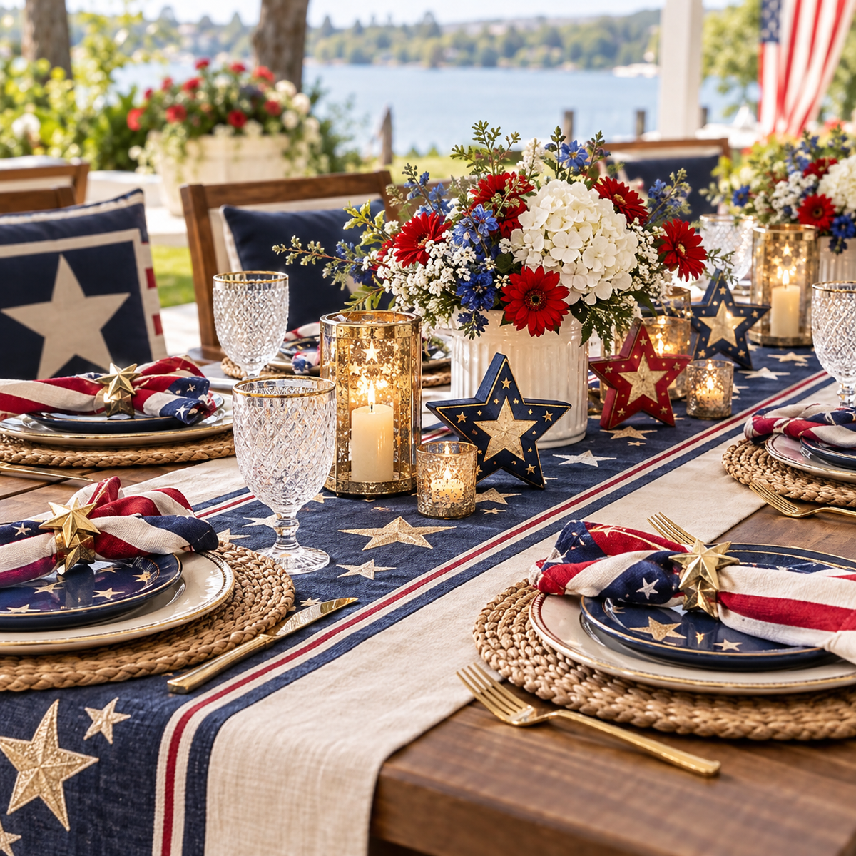 Patriotic Picnic Table Decor Set — lifestyle concept image