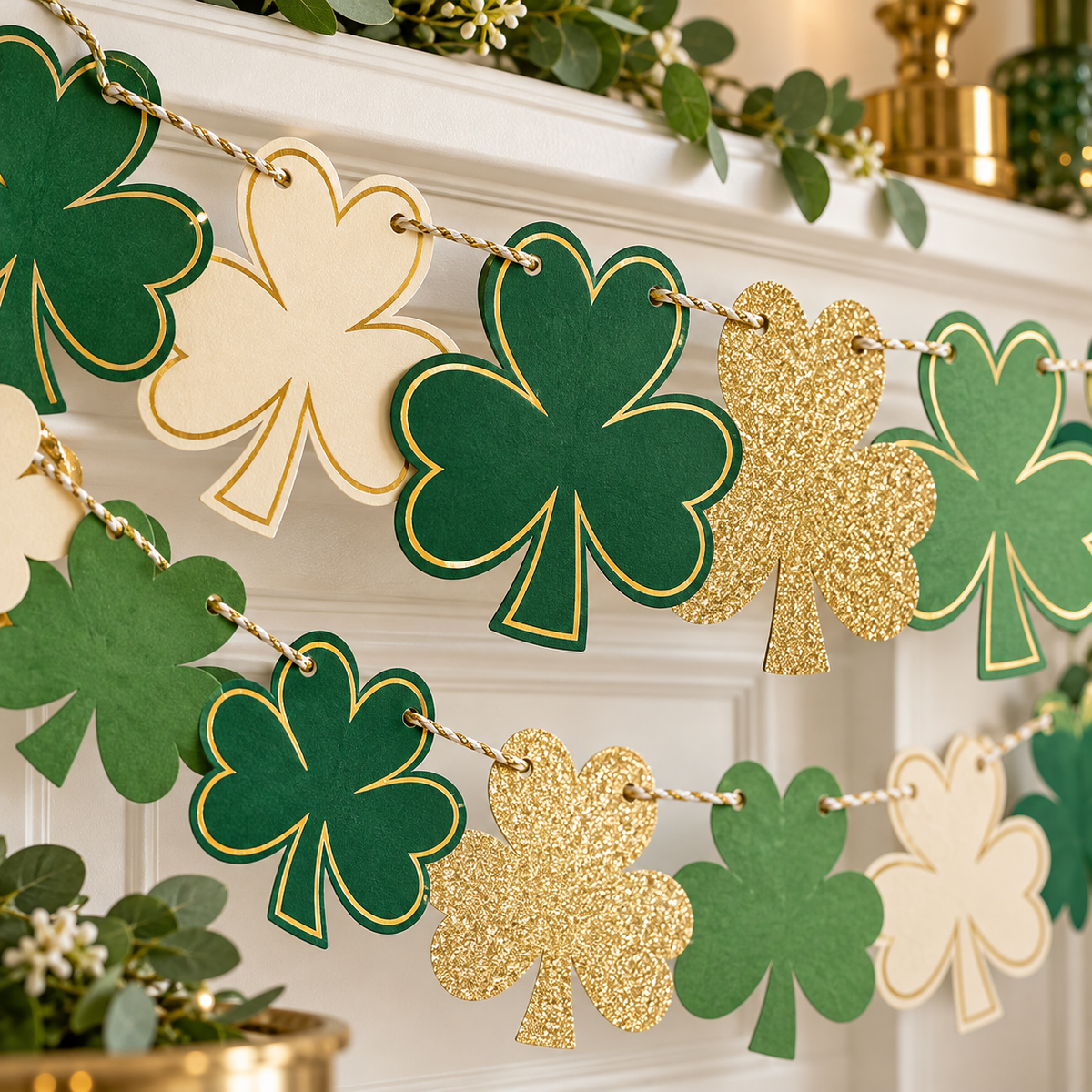 Shamrock St. Patrick's Day Party Banner Set — detail concept image