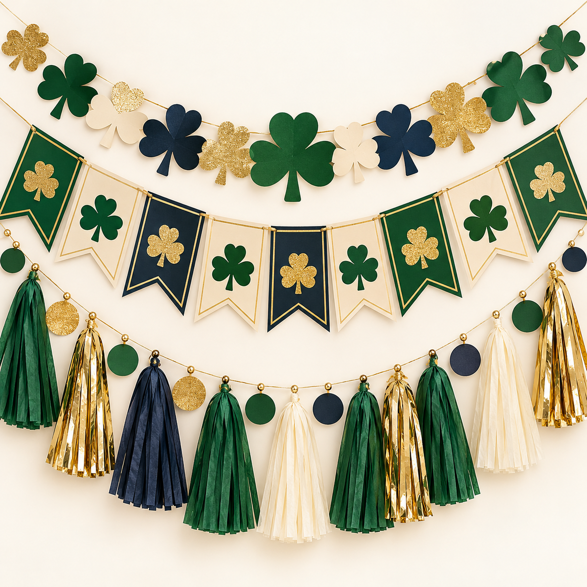 Shamrock St. Patrick's Day Party Banner Set — hero concept image